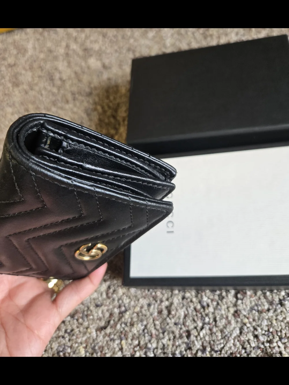 Gucci Black Quilted Leather Wallet - GG Marmont - Picture 9 of 16